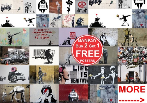 Banksy street art - street,