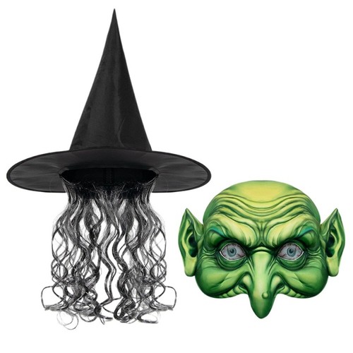 Witch wig hat mask - wig,