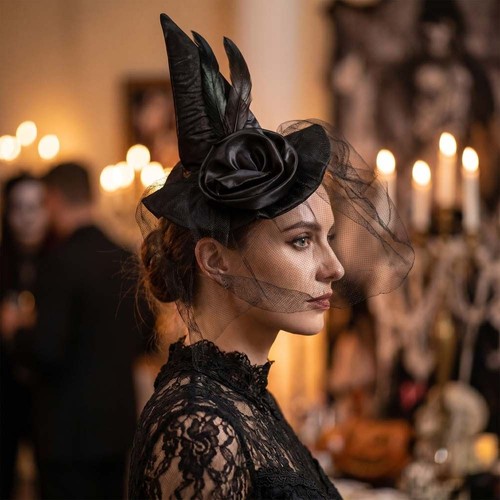 Folds retro veil witch hat - folds,