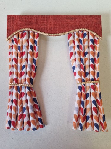 Dolls house miniature curtains - dolls,