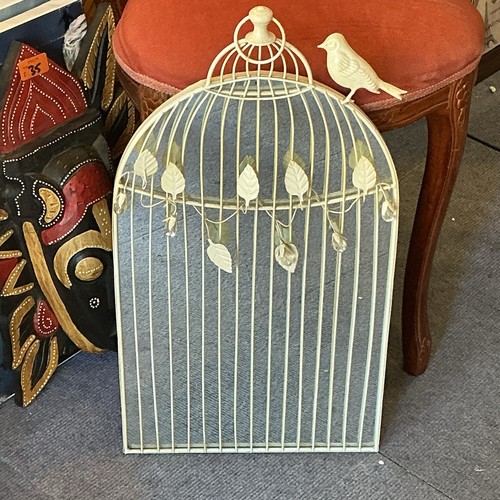 Metal bird cage mirror - cage,