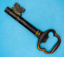 Vintage Retro Large Heavy Key Steel Corkscrew and bottle opener