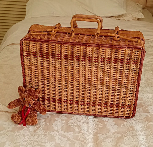 Vintage wicker picnic basket - vintage,