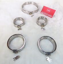 Bondage Restraints Neck Wrist Ankle Collar with Locks Stainless Steel Slave BDSM