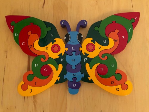 Wooden butterly colourful - wooden,