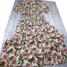 Vintage 80s Floral Midi Dress