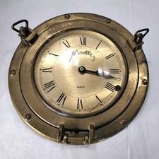 Vintage Porthole Brass Nautical Ship Boat Decor Wall Clock See Description 