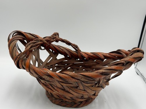 Vintage woven basket - woven, twisted