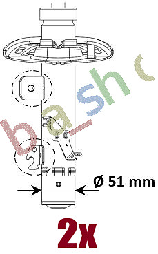 Front axle left shock - front,