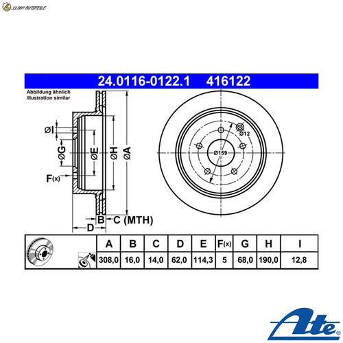 Brake discs 0116 0122 - brake, 24.0116-0122.1