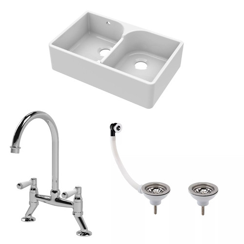 Traditional fireclay kitchen - traditional,