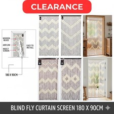 BEADED BAMBOO WOODEN DOOR CURTAIN SUMMER BLIND FLY CURTAIN SCREEN 180 X 90CM