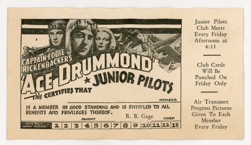 1936 ace drummond junior - drummond,