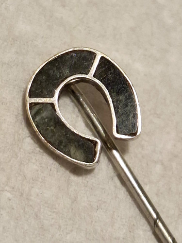 Antique silver horseshoe stick - horseshoe,