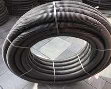 10m TWIN WALL 63mm/50mm ELECTRIC UNDER GROUND TRENCH CABLE DUCTING BLACK+TAPE