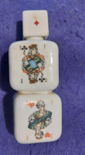 UNOPENED 1950'S MILK GLASS  PLAYING CARDS LIQUOR VINTAGE BOTTLE