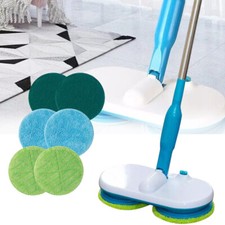 Floating Mop Cordless Rechargeable 100RPM Dual Head Rotating & 6 Microfiber Pad