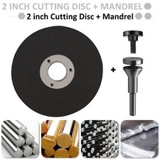 50mm 2" Resin Metal Cutting Disc 1/4" Shank Mandrel For Rotary Tool Die Grinder