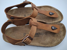Birkenstock Kairo, tan oiled leather gladiator thongs - UK 7.5, EUR 41 Regular