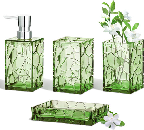 Bathroom accessories set sage - accessories,