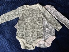 Brand New Baby Girls Long Sleeved Bodysuit Leopard Print Vest Size 6-9 Months