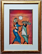 ORIGINAL KIWANUKA BATIQUE SOUTH AFRICAN ART PAINTING ON FABRIC