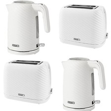 Scoville White Kettle & Toaster Set 2 Slice White Textured FREE DELIVERY