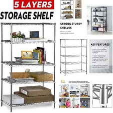 5 Tier Silver Metal Storage