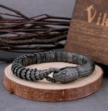 Black Snake Chain Bracelet Gothic 304L Steel Viking Jewelry