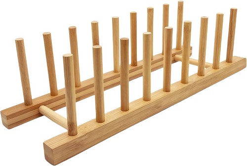 Bamboo plate rack holder - plate,