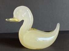 Murano Oball Alabastro Yellow Duck. Hand Blown Glass. Vintage