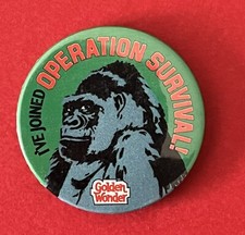 Vintage Badge - Golden Wonder I’ve Joined Operation Survival - Gorilla - c1980