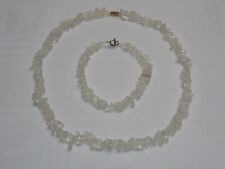 Pretty Vintage Quartz Crystal Gemstone Chip Beaded Necklace & Bracelet 58g