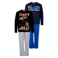 Boys 2 Pack Long Pyjamas