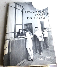 VINTAGE DIRECTORY UC BERKELEY CAL INTERNATIONAL HOUSE FALL 1970  w/STUDENT PICS
