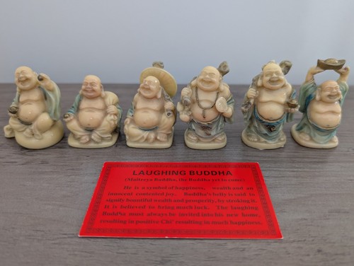 Laughing buddha set resin - laughing,