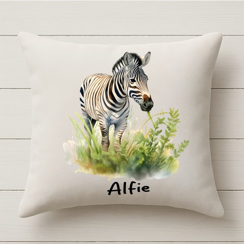 Personalised zebra cushion - zebra,