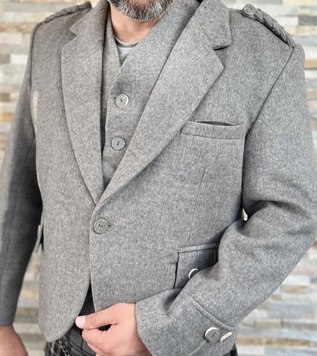 Men grey wool argyle - men's,