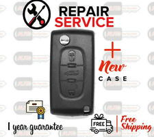 Repair Service For Fiat Scudo 3 button Flip Remote Key Fob + New Case