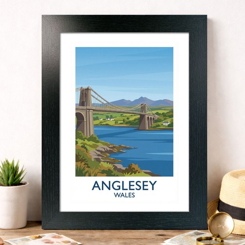 Anglesey wales travel poster - anglesey,,