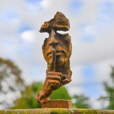 Rustic Cast Iron Abstract Head