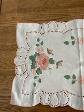 Vintage white tray cloth, lace