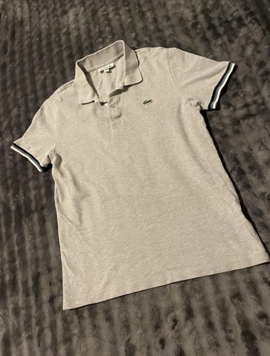 Lacoste gray polo shirt - gray, slim