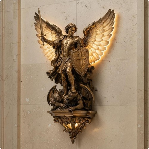 Angel wall lamp resin statue - wall,