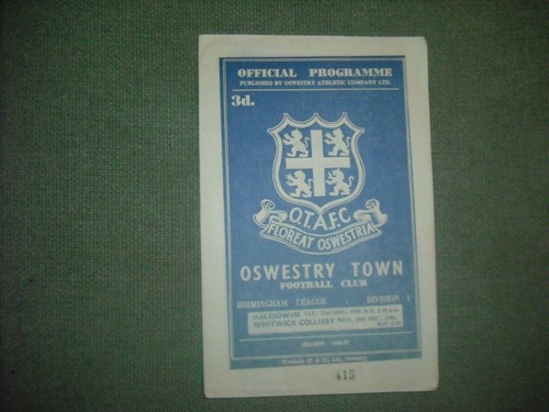 Oswestry town halesowen - oswestry, v