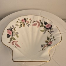 Vintage Wedgwood Hathaway Rose Shell Trinket Dish Fine Bone China  England