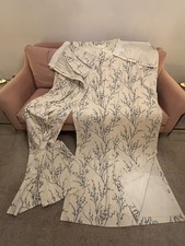 Laura Ashley Pussy Willow Off White/Seaspray Pencil Pleat Curtains W88”xD90”
