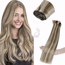 20"Full Head 100% Human Remy Hair Weaves wefts extensions Double Weft One Piece