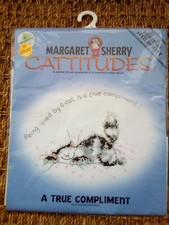 Margaret Sherry Cattitudes A True Compliment Cross Stitch Kit unused
