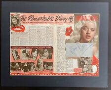 DIANA DORS signed cutting 1955